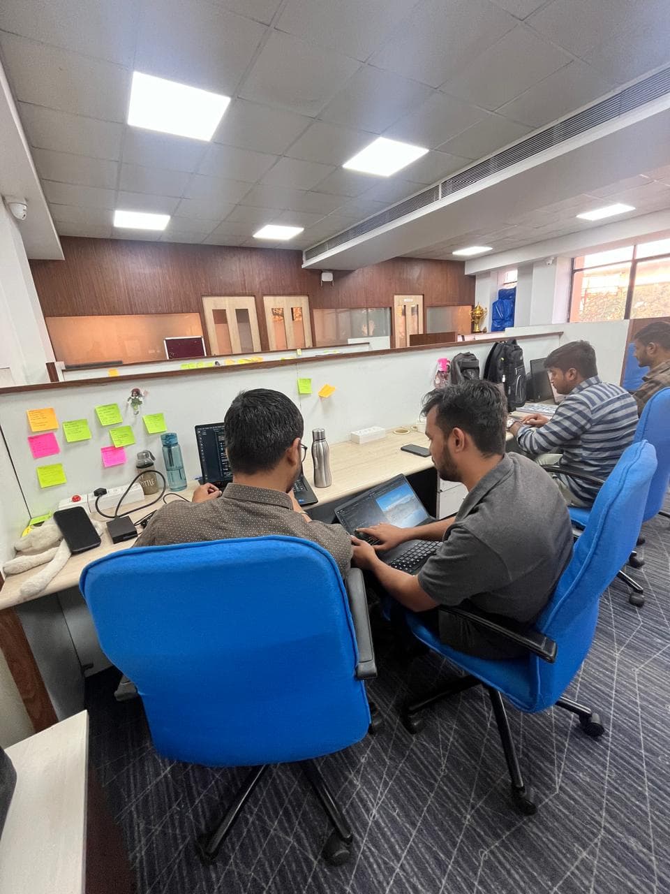 The team heads-down on code at the LearnSynaptic office